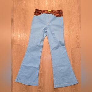 Unique Vintage Smiley Retro Bellbottom Pants, Womens 6-8 NWT